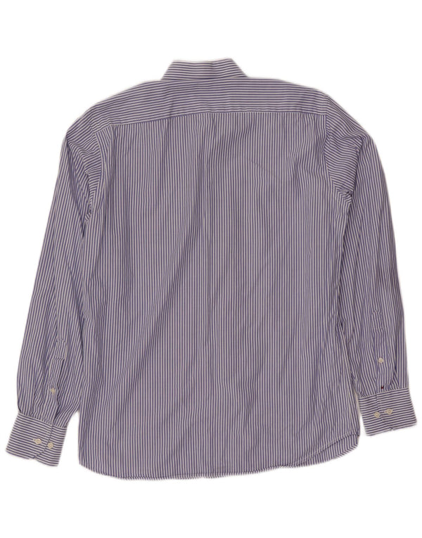 TOMMY HILFIGER Camisa para hombre Talla 14 1/2 37 Algodón a rayas azul pequeño