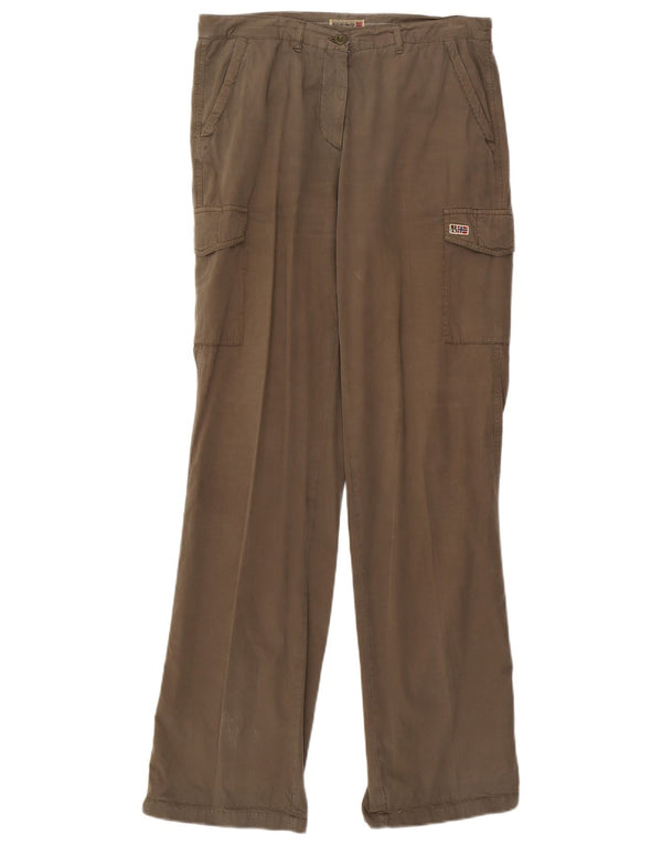Napapijri Pantalones cargo rectos para mujer IT 46 Large W32 L34 Algodón caqui
