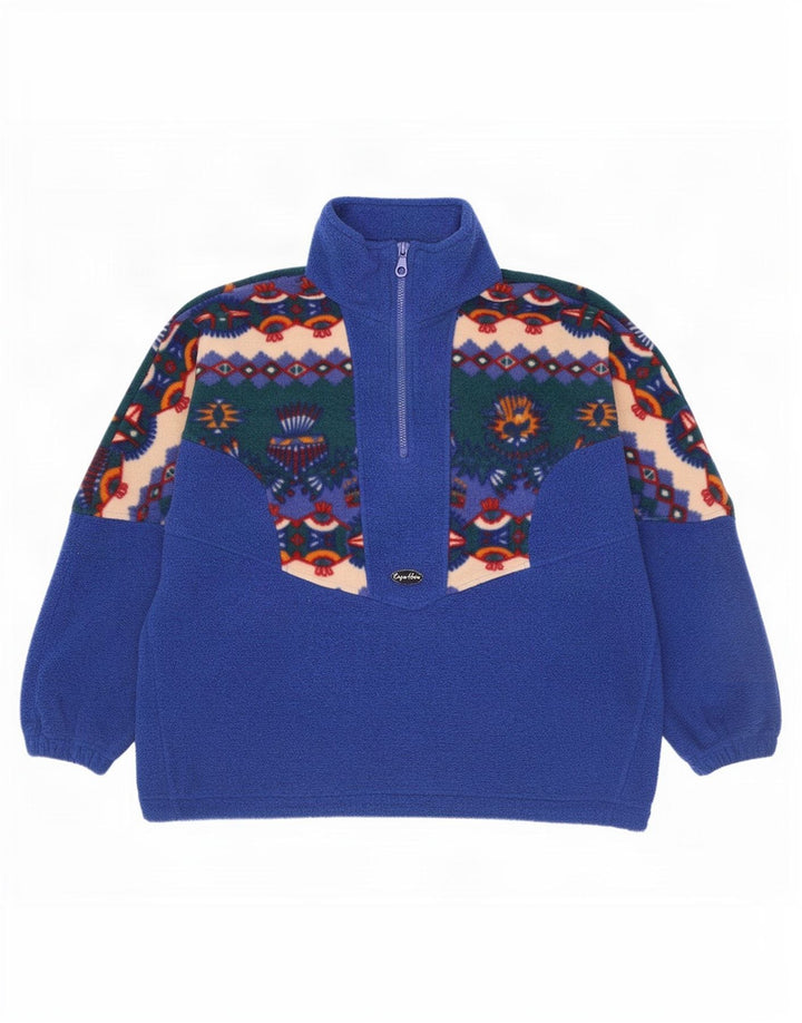 Jersey de forro polar con cuello y cremallera para hombre Cape Horn Poliéster geométrico azul medio