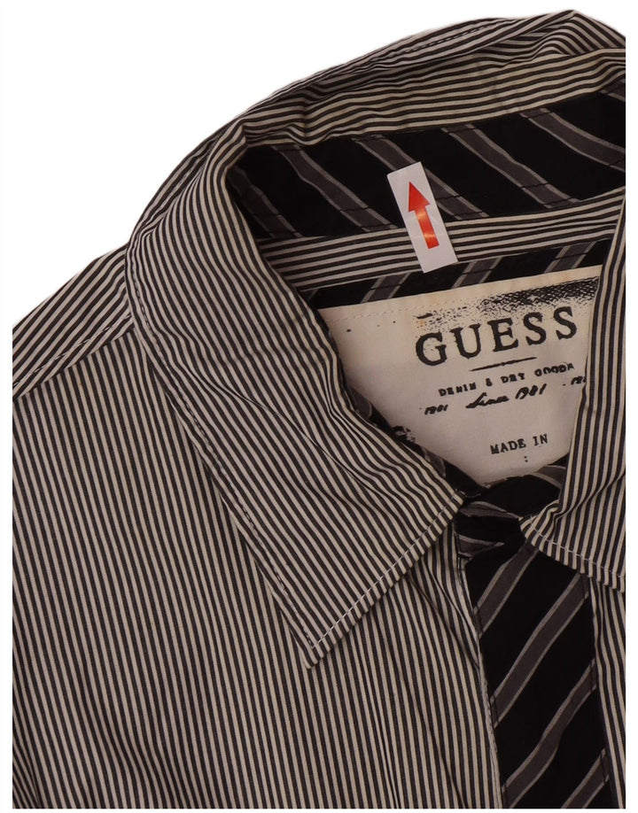 Guess Camisa Classic Fit De Algodón A Rayas Gris Grande Para Hombre