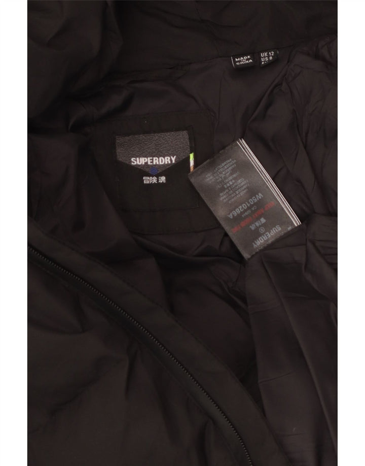SUPERDRY Chaqueta acolchada con capucha para mujer UK 40 Mediana Poliéster negro