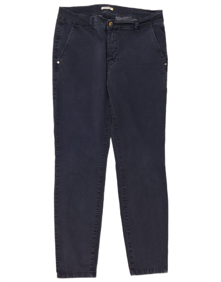 Iceberg Pantalón chino ajustado para mujer W32 L29 Azul marino