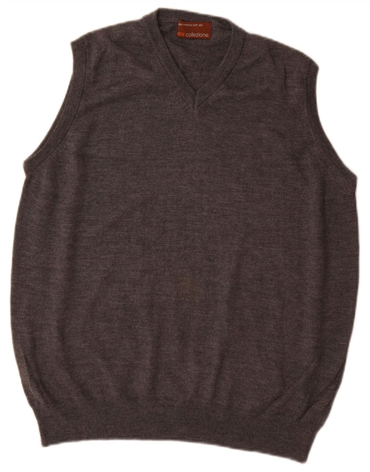 Marks & Spencer Chaleco para hombre Camiseta sin mangas Lana merino gris medio