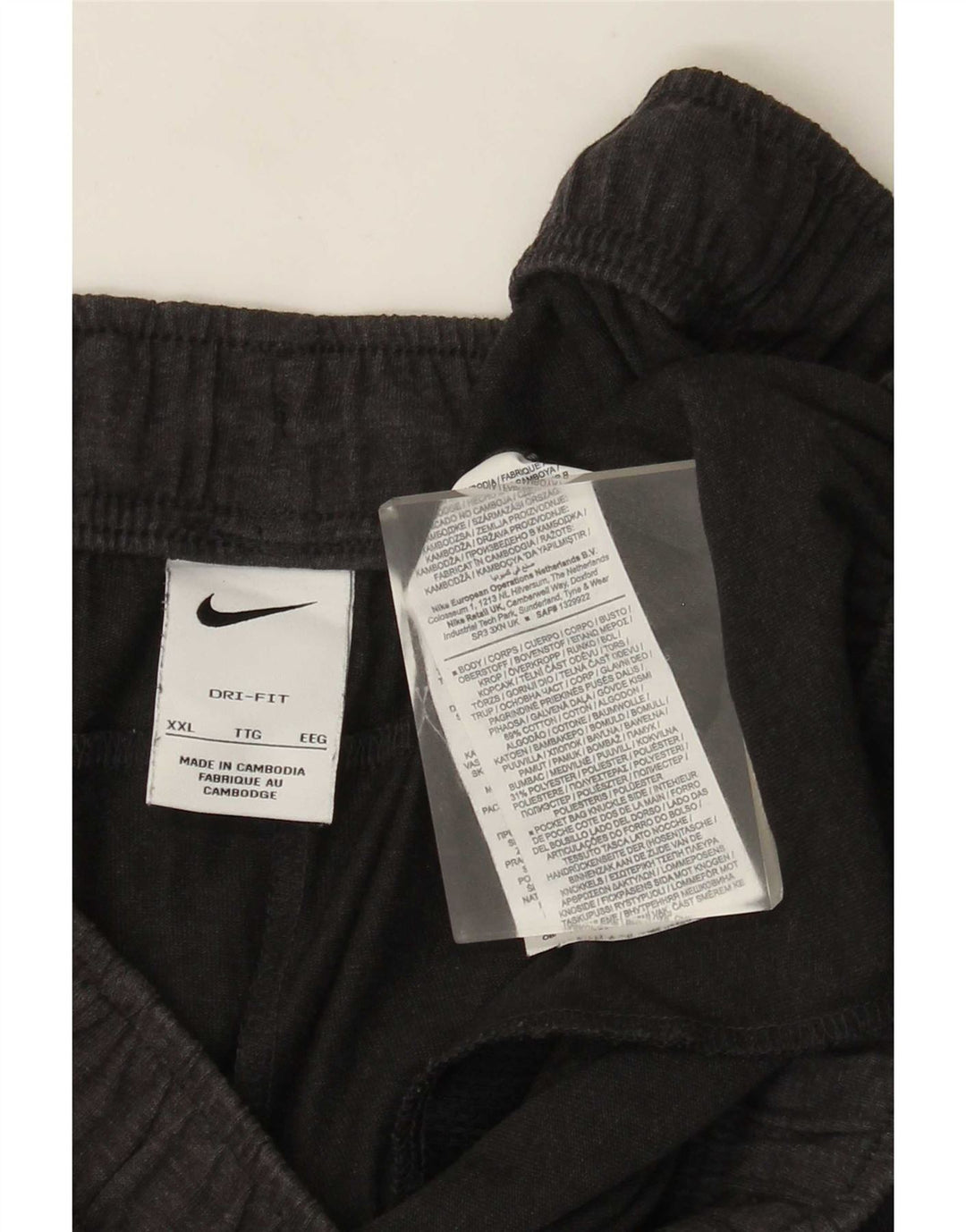 Nike - Pantalones cortos deportivos Dri Fit para hombre, talla 2XL, algodón gris