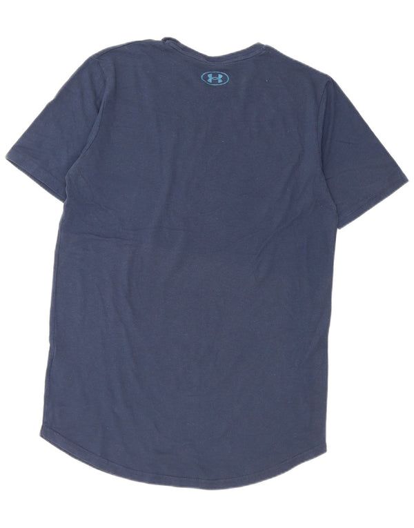 Under Armour Camiseta con gráfico Heat Gear para hombre, parte superior mediana de algodón azul marino