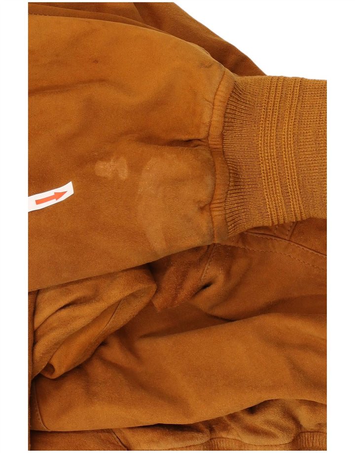 VINTAGE Chaqueta bomber de ante para hombre Reino Unido 42 XL Beige