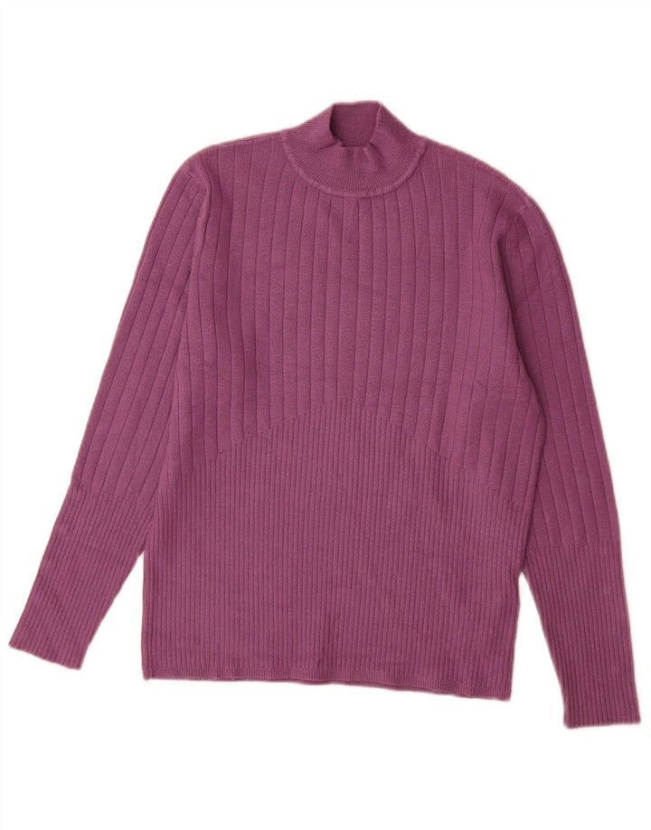 Marks & Spencer Jersey con cuello alto para mujer, talla 40, color morado