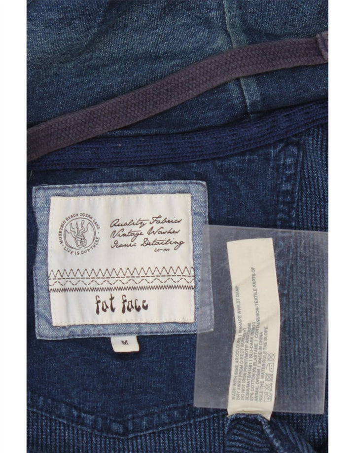 FAT FACE Suéter con capucha y cremallera para hombre Algodón azul marino mediano