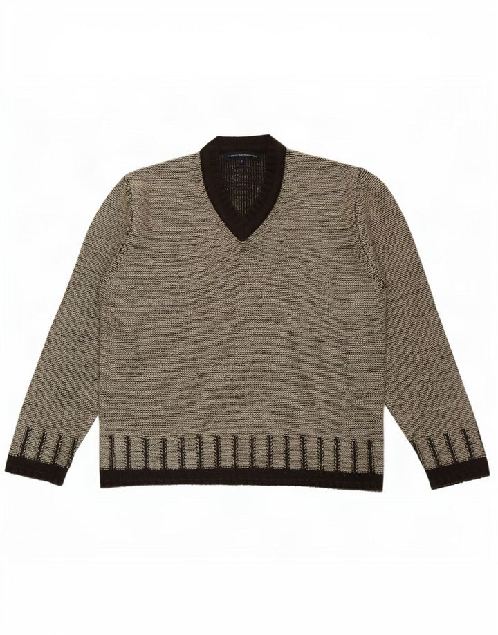 French Connection Suéter con Cuello en V para Hombre Acrílico Gris Grande