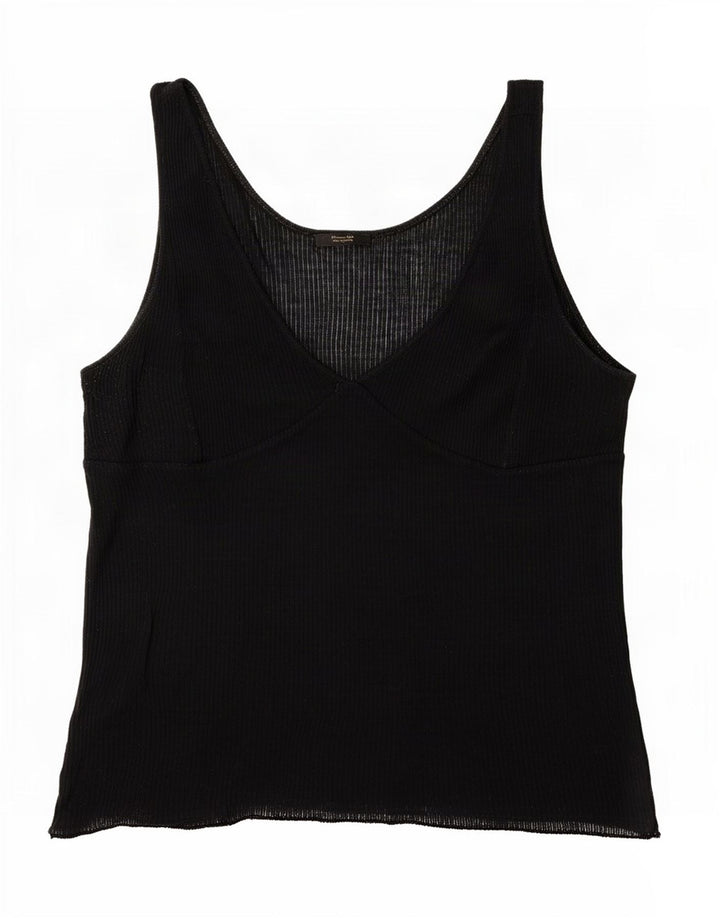 Massimo Dutti Top Sin Mangas Transparente para Mujer UK 40 XL Negro