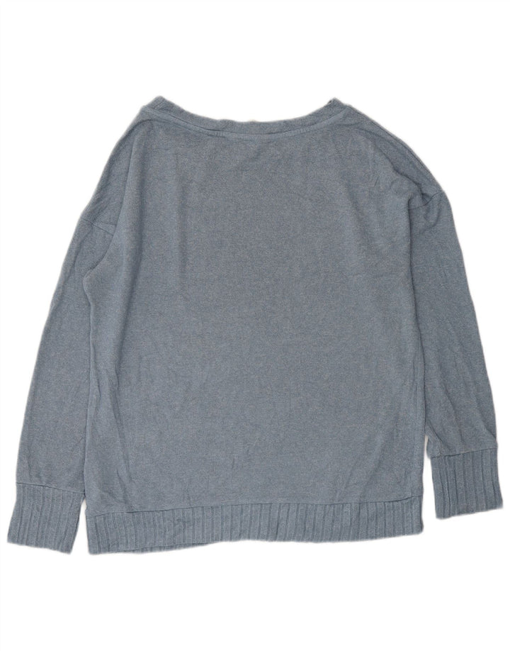 MARKS & SPENCER Suéter tipo jersey de gran tamaño con cuello barco para mujer UK 10 Small Blue
