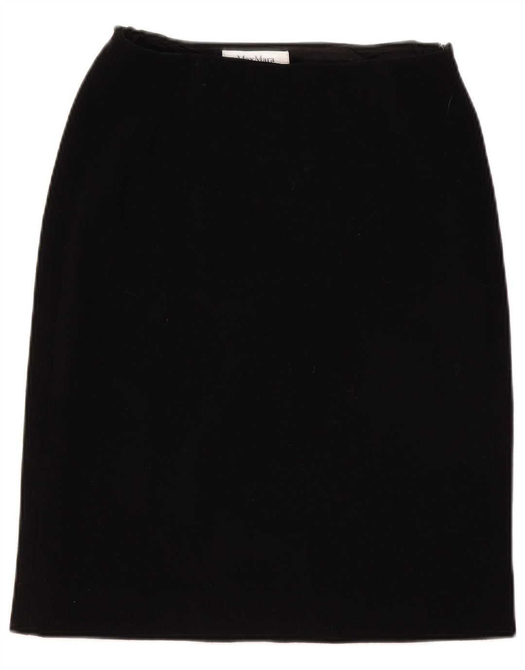 Max Mara Falda recta para mujer UK 12 Medium W28 Lana negra