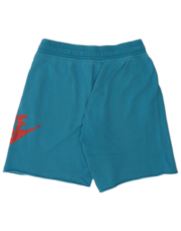 Pantalones cortos deportivos con estampado gráfico de algodón azul medio para hombre Nike