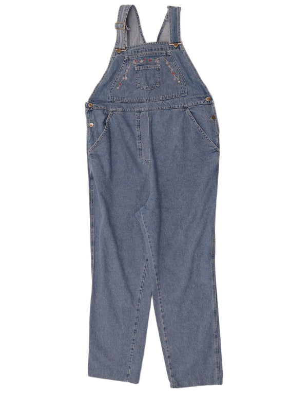Vintage Mujer Dungarees Jeans W36 L28 Algodón Floral Azul
