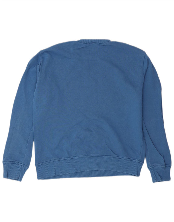 Benetton Sudadera Estampada para Niños 8-9 Años Grande Azul Algodón