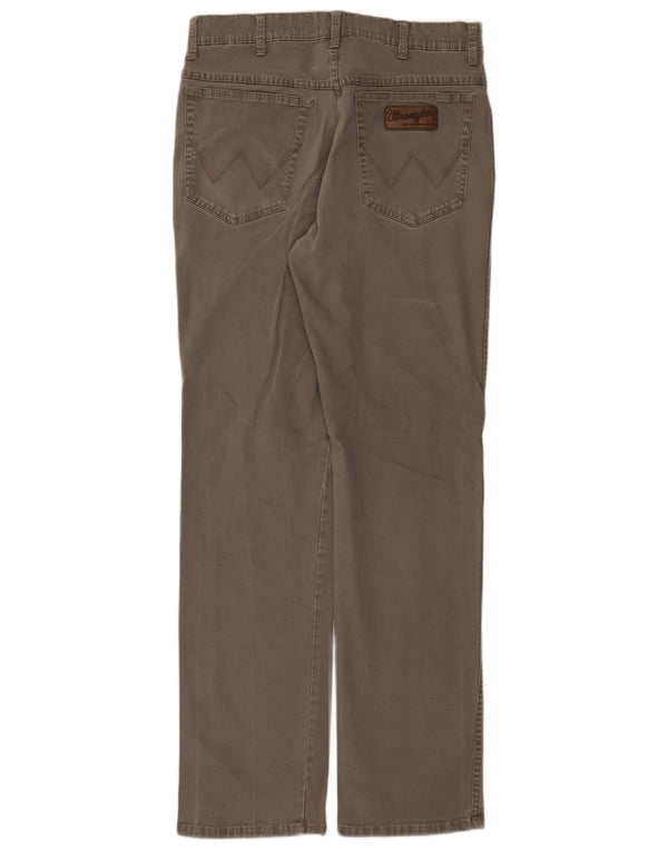 Wrangler Pantalones casuales rectos elásticos Texas para hombre W34 L32 Algodón gris