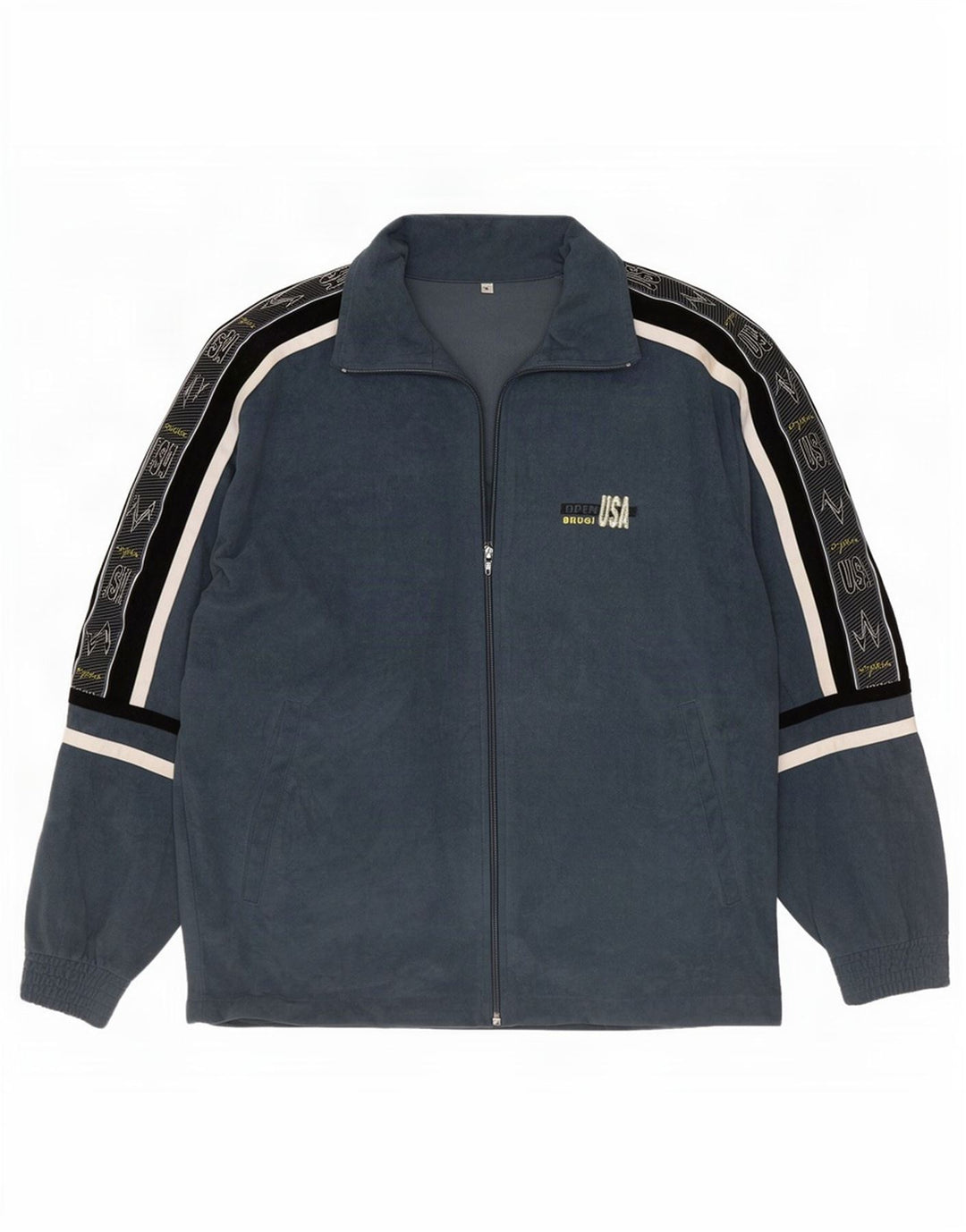 Brugi Hombre Chaqueta De Chándal De Terciopelo Gráfico Small Gris Colorblock