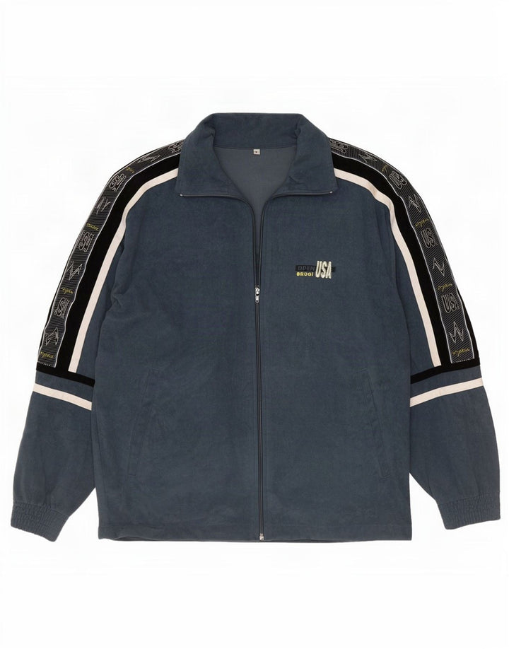 Brugi Hombre Chaqueta De Chándal De Terciopelo Gráfico Small Gris Colorblock