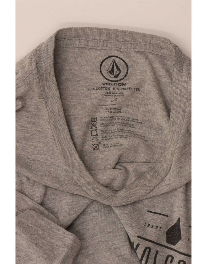 Volcom Camiseta gráfica para hombre Top grande de algodón moteado gris