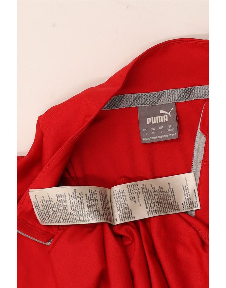 Puma Hombre Zip Neck Jersey Chándal Top Medio Rojo Poliéster