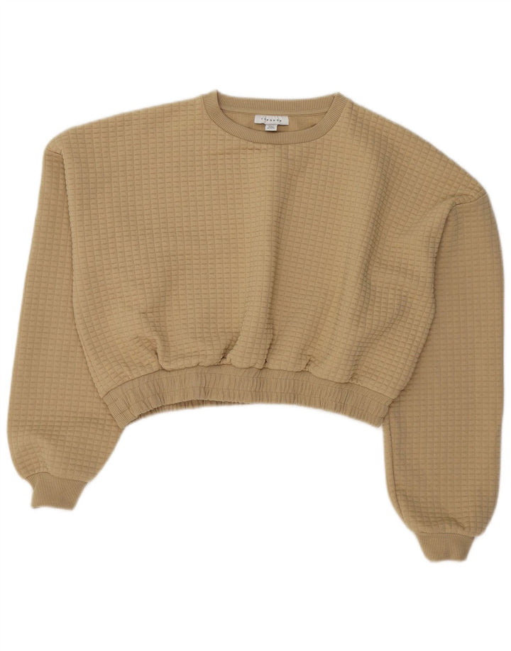 Topshop - Sudadera corta para mujer, talla 40, poliéster beige grande