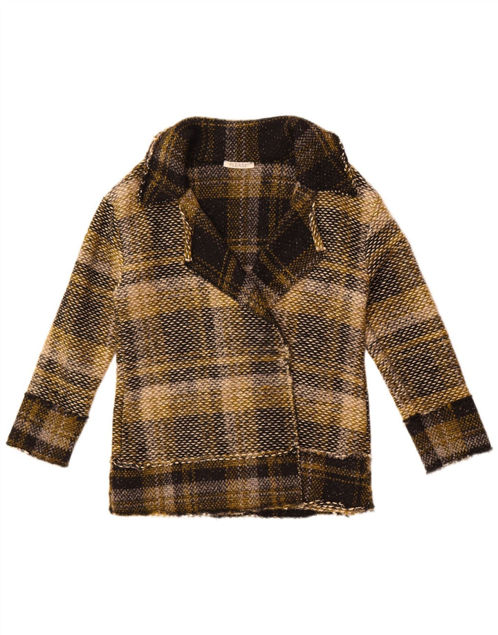 Please Chaqueta tipo blazer abierta para mujer UK 10 Small Multicolor Plaid