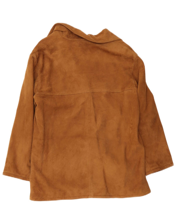 Vintage mujer ante chaqueta Reino Unido 16 grande beige