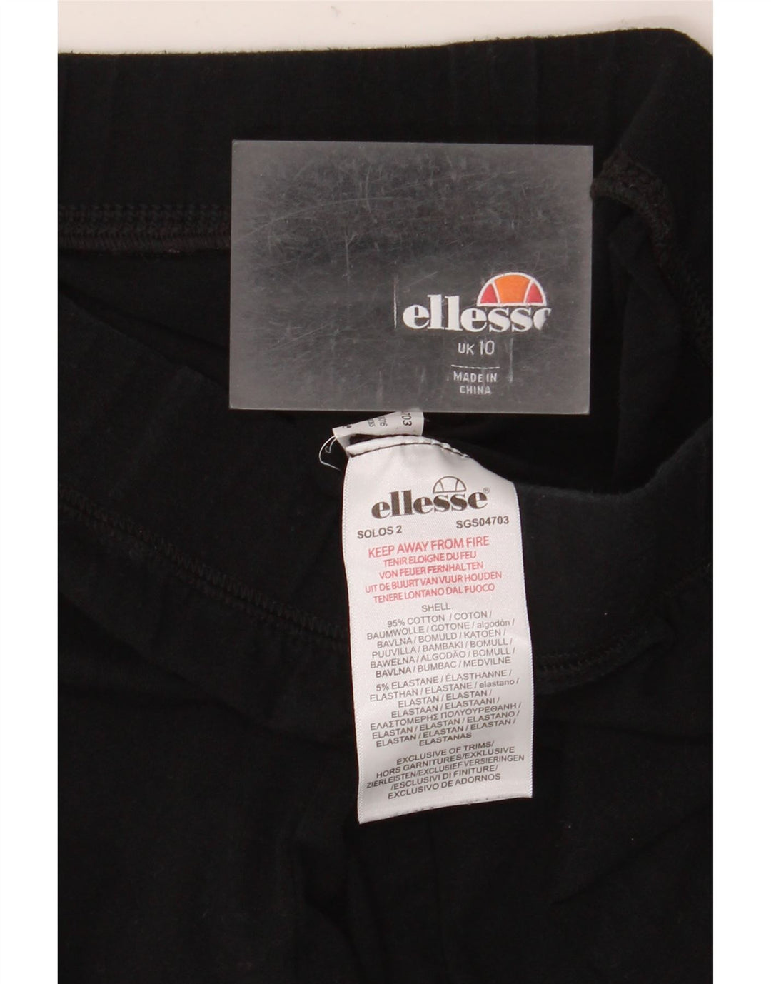 Ellesse Leggings gráficos para mujer UK 10 Small Algodón negro