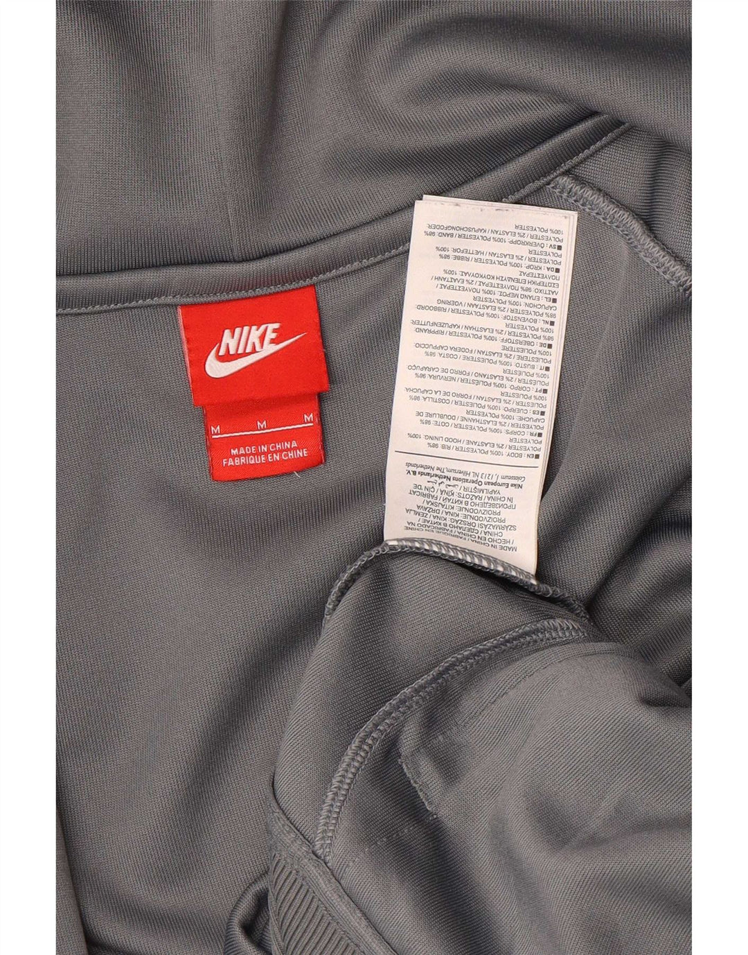Sudadera con capucha y cremallera para hombre Nike Poliéster color block gris medio
