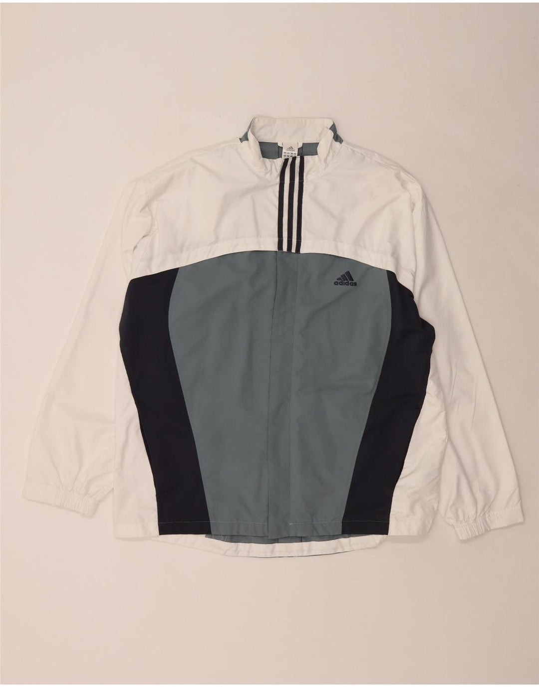 ADIDAS Chaqueta de chándal para hombre UK 46/48 XL Blanco Colorblock Poliéster