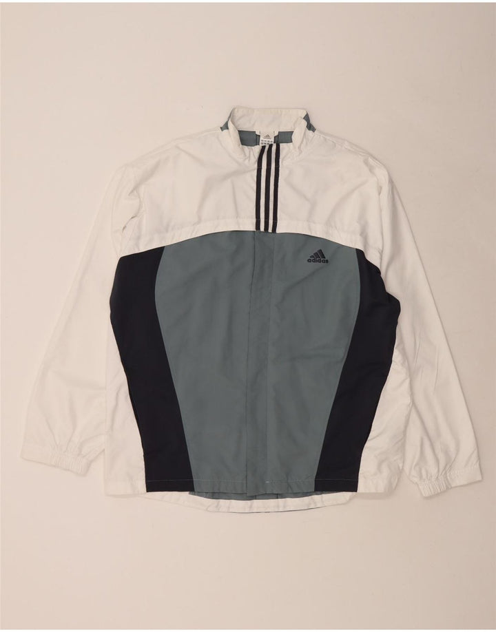 ADIDAS Chaqueta de chándal para hombre UK 46/48 XL Blanco Colorblock Poliéster