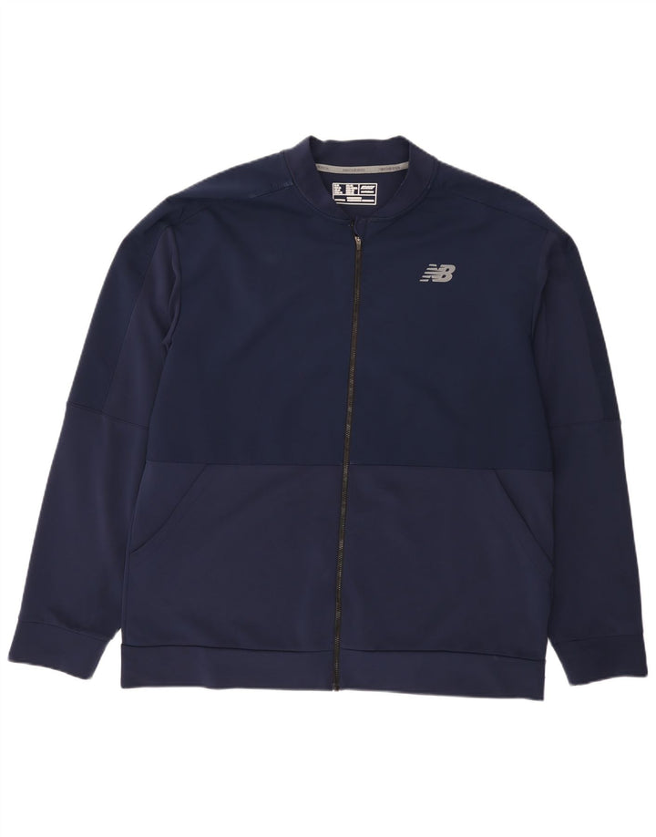 New Balance Hombre Chándal Top Chaqueta XL Azul Marino Poliéster