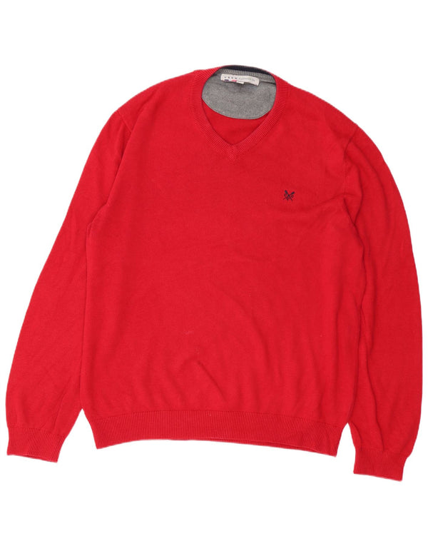 Crew Clothing - Jersey con cuello en V para hombre, talla XL, algodón rojo