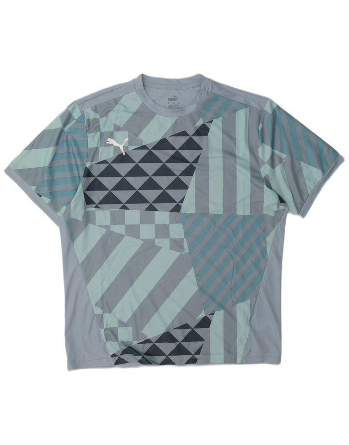 Camiseta Puma Hombre Top XL Poliéster Geométrico Azul