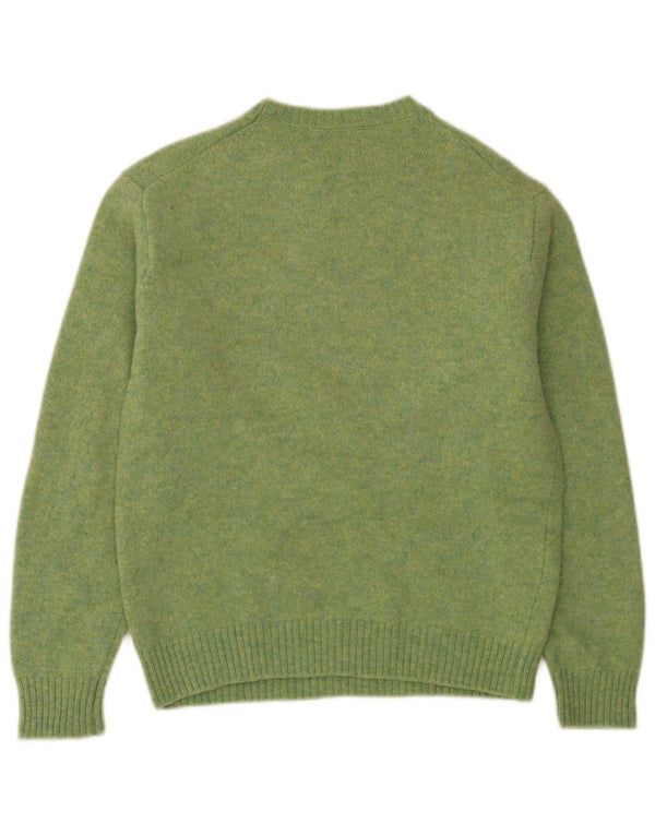 Benetton Jersey De Cuello Redondo Para Mujer UK 46 Large Lana Verde