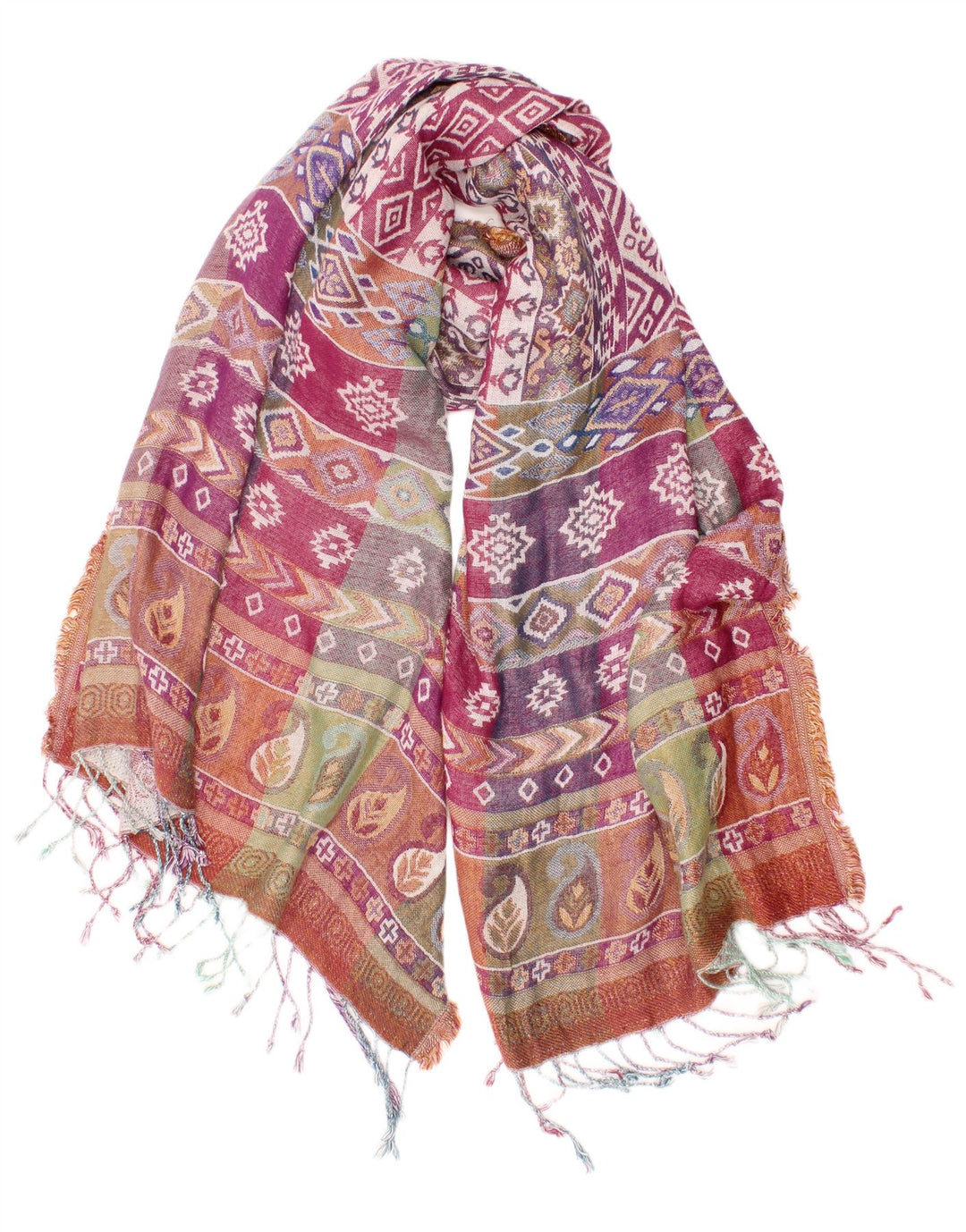 Monsoon Bufanda rectangular para mujer Talla única Multicolor Fair Isle Bohemia