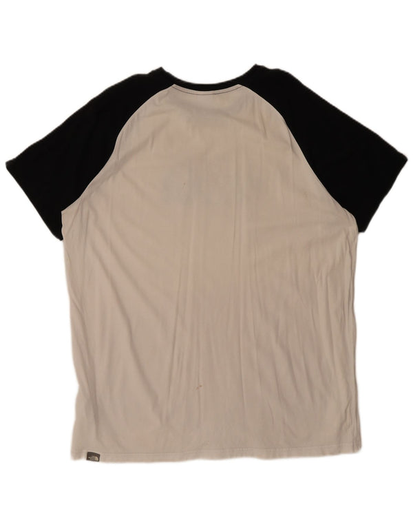 The North Face Camiseta gráfica para hombre Top XL Blanco Colorblock Algodón