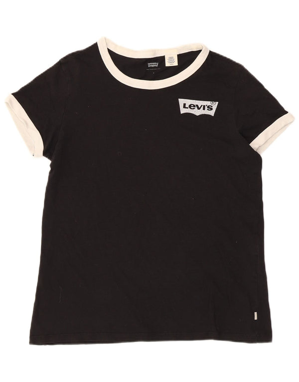 Levi's Camiseta para mujer Top UK 10 Small Black Colourblock Cotton
