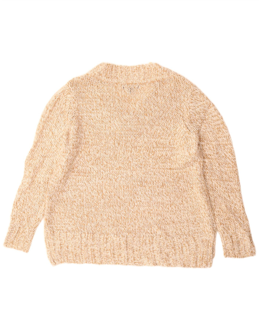 CHAPS Suéter con cuello en V para mujer UK 40 Grande Acrílico moteado beige