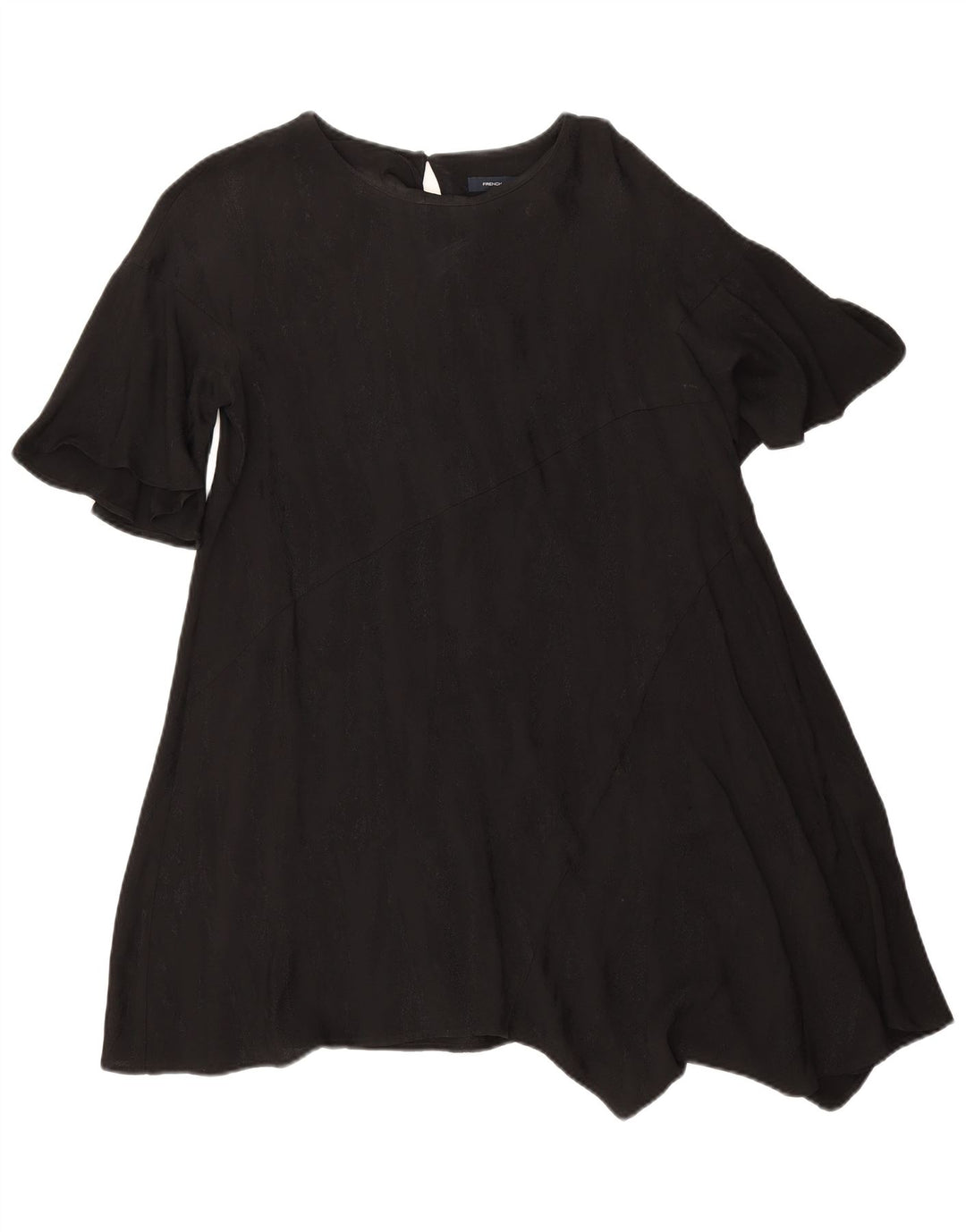 French Connection Vestido asimétrico para mujer UK 40 Small Viscosa negra