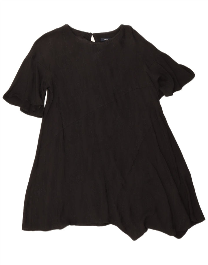 French Connection Vestido asimétrico para mujer UK 40 Small Viscosa negra