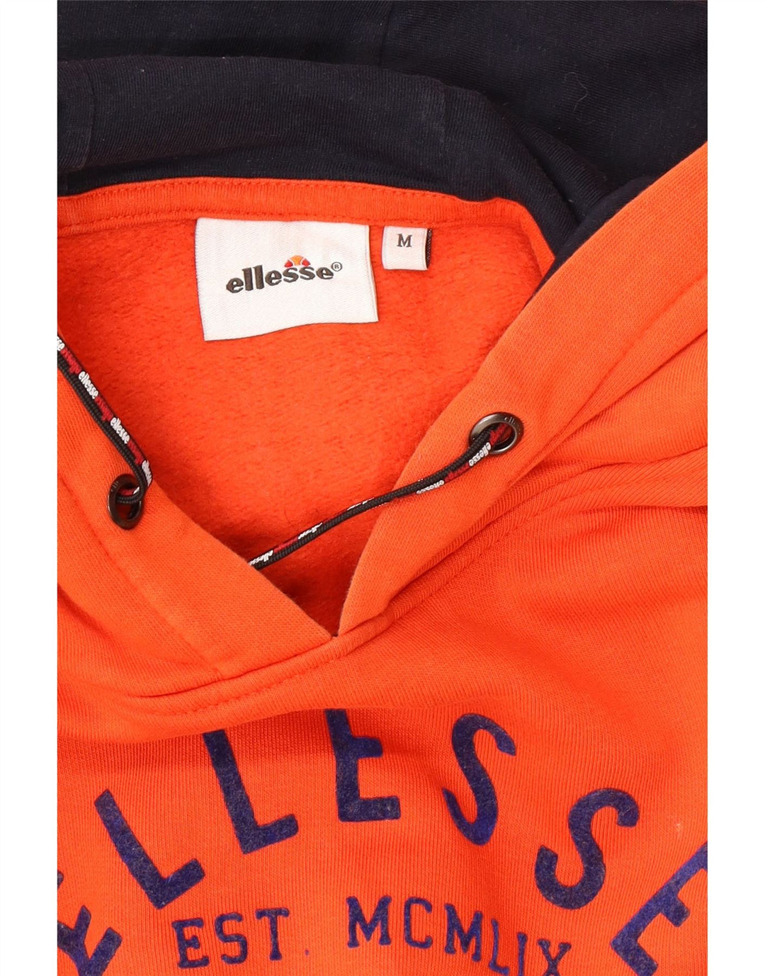 ELLESSE Hombre Sudadera Con Capucha Gráfica Jersey Naranja Mediano