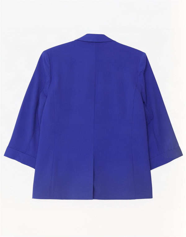 Marks & Spencer Chaqueta Americana Abierta de Manga 3/4 para Mujer UK 20 2XL Azul