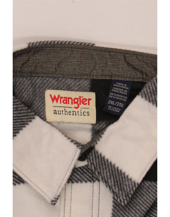 Wrangler Camisa polar para hombre 2XL Poliéster a cuadros negro