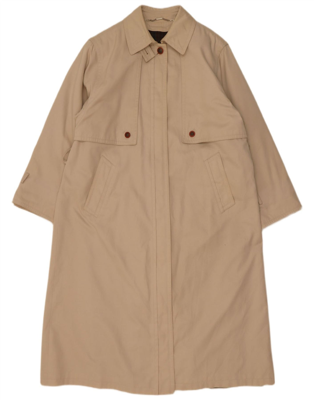 Vintage mujer abrigo Reino Unido 18 XL Beige Acrílico