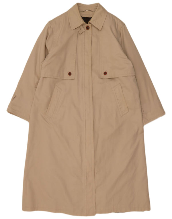 Vintage mujer abrigo Reino Unido 18 XL Beige Acrílico