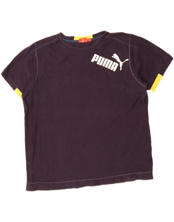 Puma Hombre Camiseta Gráfica Top Grande Azul Marino Colorblock Algodón