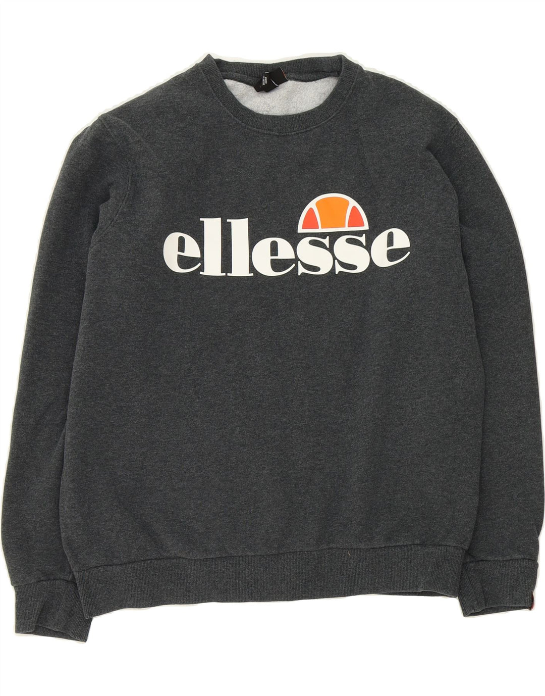 ELLESSE Womens Graphic Sweatshirt Jumper UK 12 Medium Grey Cotton Vintage Ellesse and Second-Hand Ellesse from Messina Hembry 