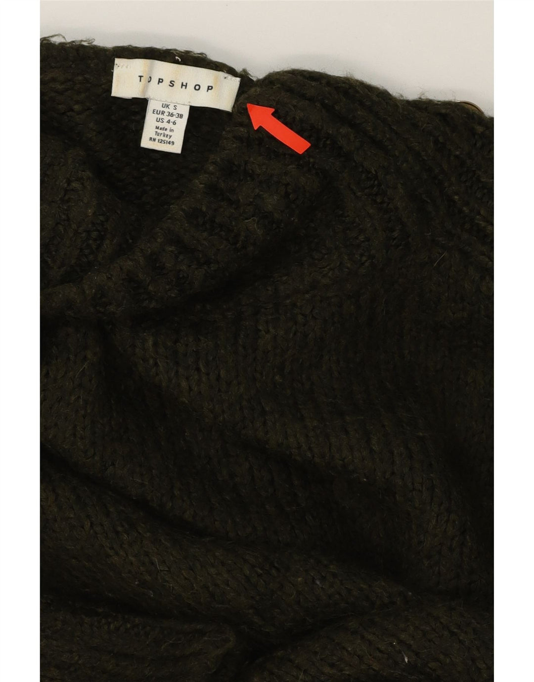 TOPSHOP Womens Oversized Turtle Neck Jumper Sweater UK 10 Small Green Vintage Topshop and Second-Hand Topshop from Messina Hembry 