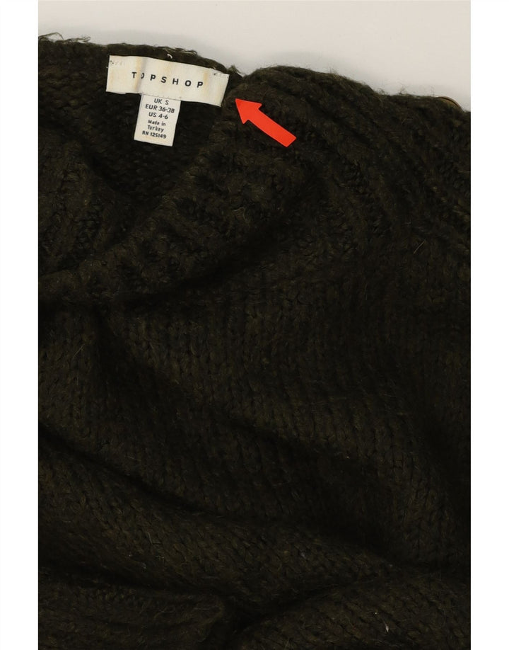 TOPSHOP Womens Oversized Turtle Neck Jumper Sweater UK 10 Small Green Vintage Topshop and Second-Hand Topshop from Messina Hembry 